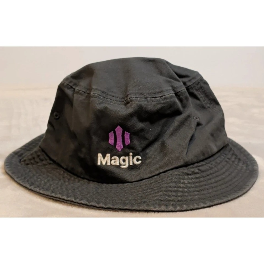 Magic Logo Black Bucket Hat Size L Cotton Casual Streetwear‎ Unisex